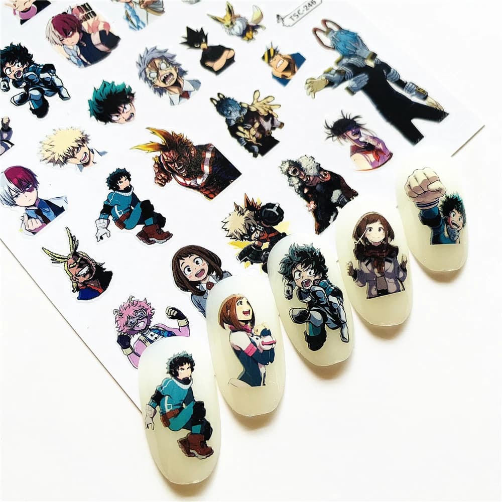 The latest TSC TSC-188 hero My academia 3d nail art sticker nail decal stamping export japan designs rhinestones