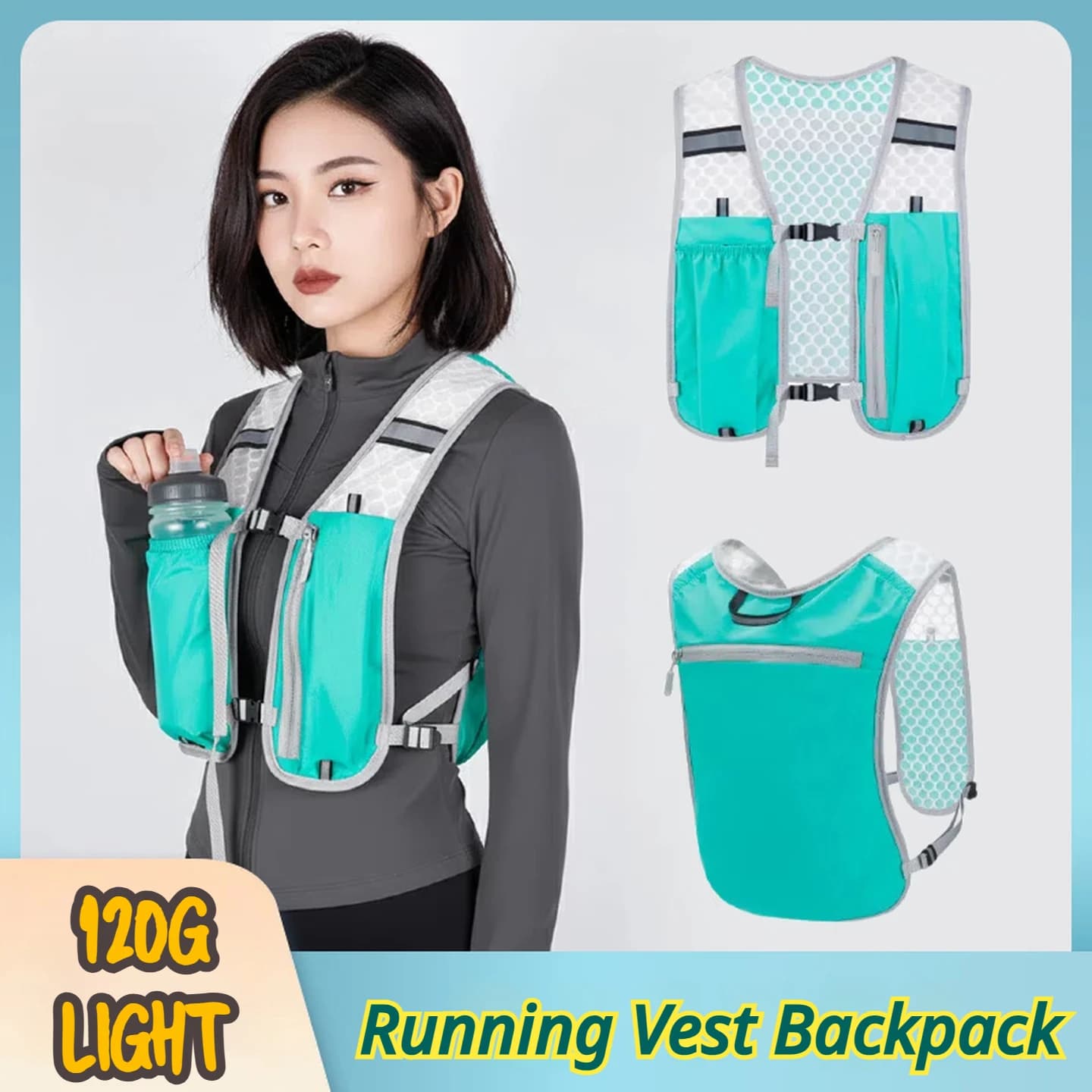 Lightweight Sporty Vest for Hiking, Running, Jogging, Cycling, Marathon, Trail Running, Reflective Design