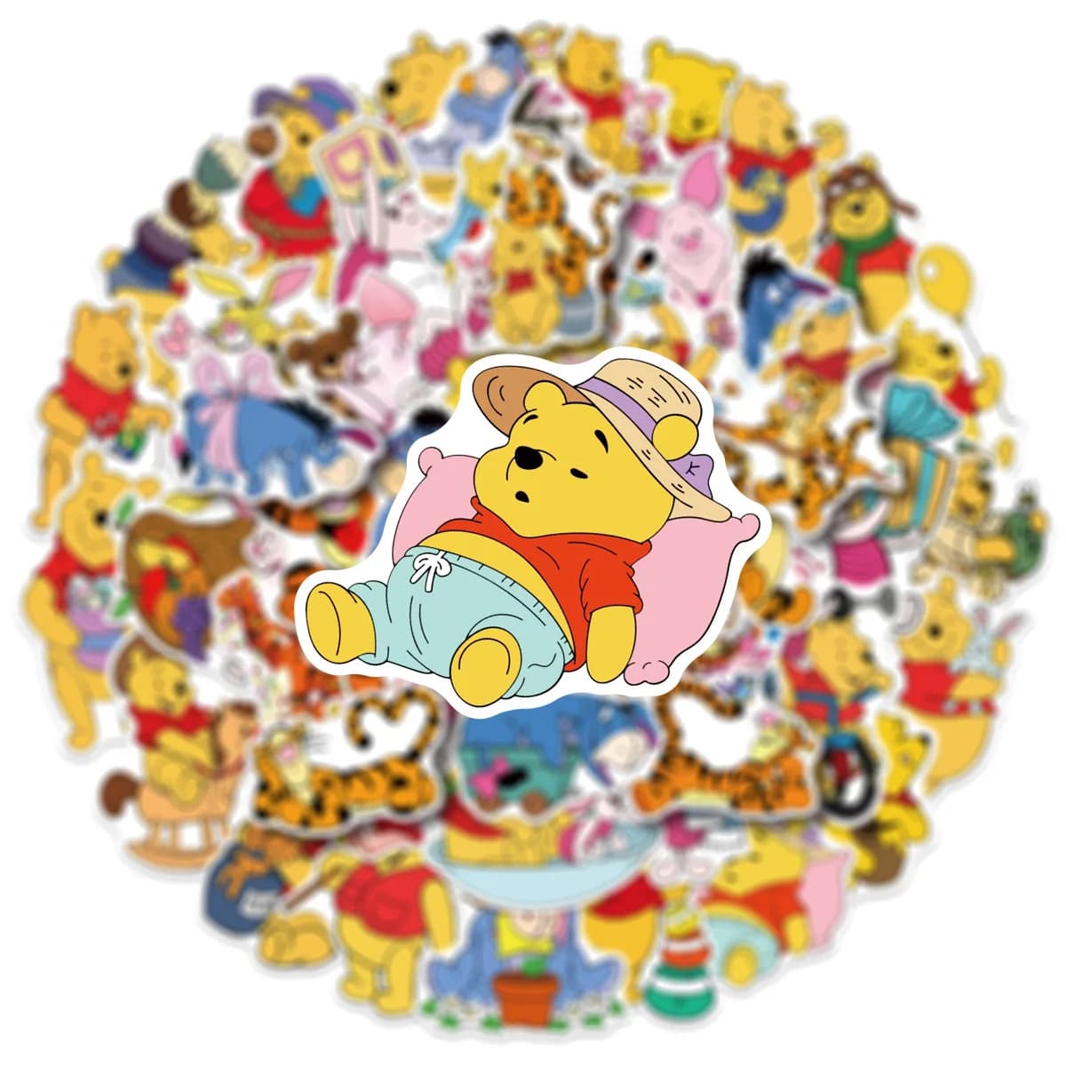 10/50 pezzi Orso Pooh Tigger Adesivi Graffiti Disney Divertenti Cartoni Animati Decalcomanie Fai-da-Te per Valigie Telefoni Chitarre Giocattoli Classici per Bambini