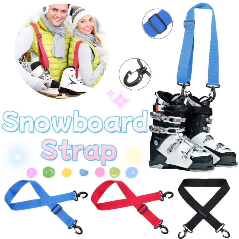 Scarponi da sci con spallacci regolabili Protezione fissa portatile Ganci per cinghie in nylon Accessori per cinghie per tavola da sci per pattinaggio su ghiaccio