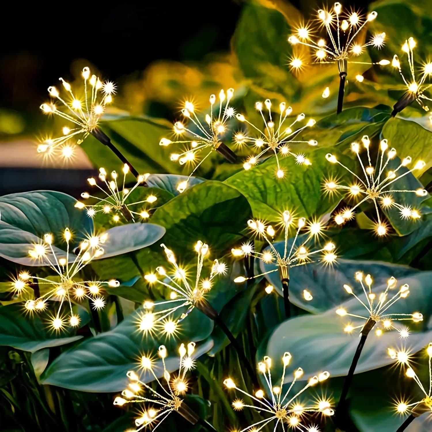 Nuove luci solari per fuochi d'artificio da esterno | Impermeabile IP65-2 modalità di commutazione | Adatto per patio, cortile, percorso, giardino, decorazioni natalizie