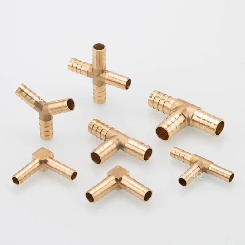 Adattatore per connettore per tubo in ottone a tre vie tipo T a T 4mm 5mm 6mm 8mm 10mm 12mm 16mm 19mm portagomma