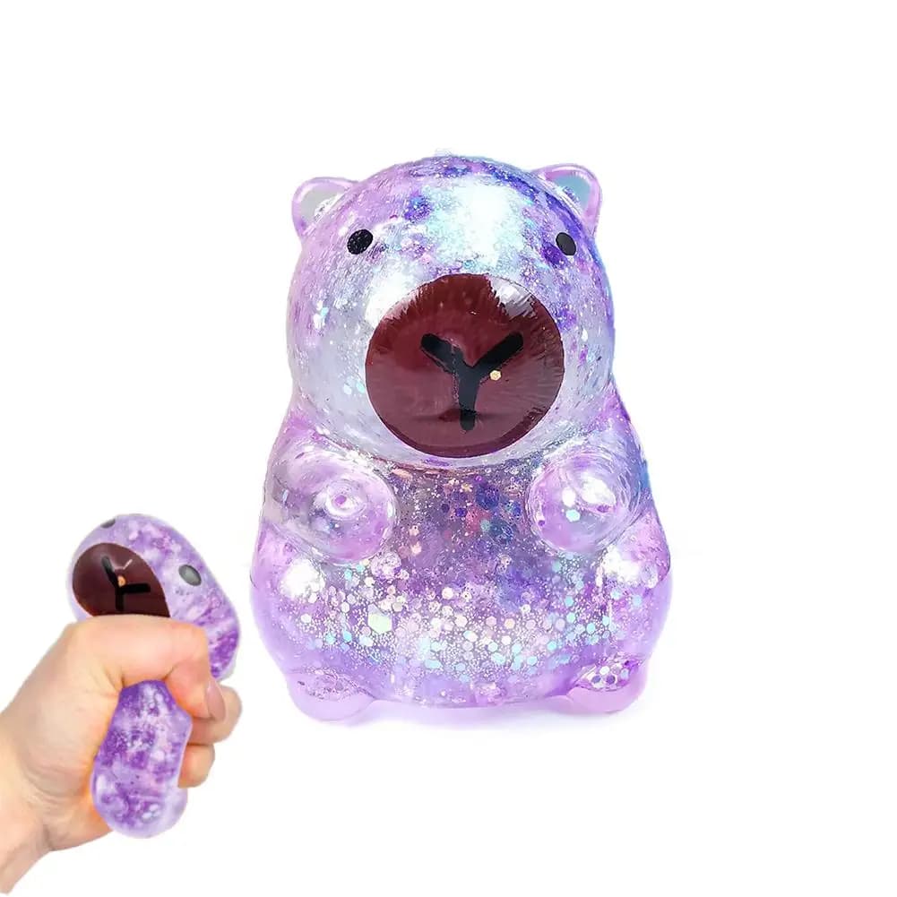 Giocattolo Squishy Glitterato a Forma di Cartone Animato in TPR Morbido a Lenta Risposta, Antistress Gummy per Alleviare l'Ansia, Nuovo Giocattolo Antistress in Maltosa per Bambini
