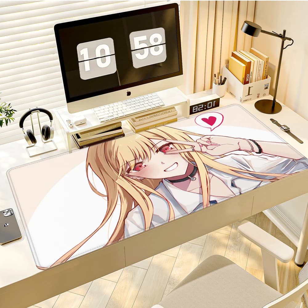 Tappetino per mouse XXL Marin Kitagawa, grande tappetino da scrivania 900x400, mousepad da gaming, tappetini per mouse ad alta velocità, accessori PC, tappeto
