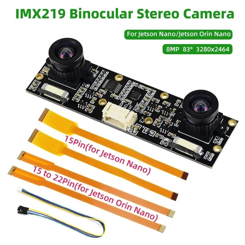 Binocular Camera Module 8MP IMX219 Binocular Stereo Vision Depth Stereo Vision for Raspberry Pi 5 /Jetson Nano/Stelevision
