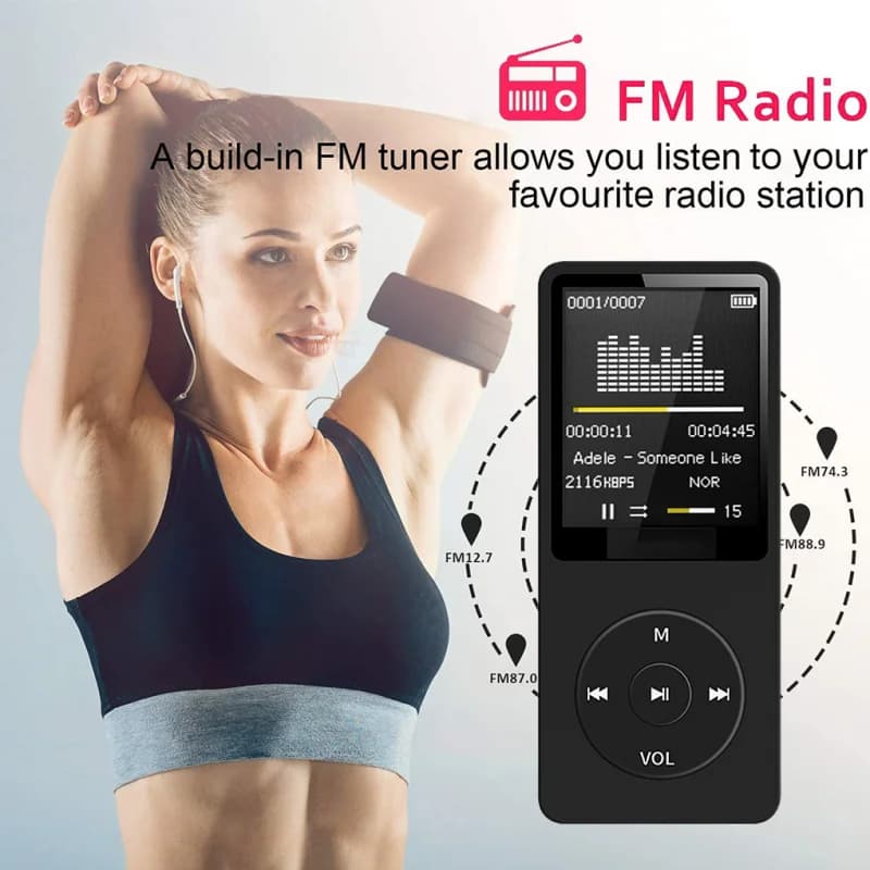 MP3 Player Charging USB Record Digital Display Multimedia Screen Pocket Without Loss Sports Running Walk Play Music Play