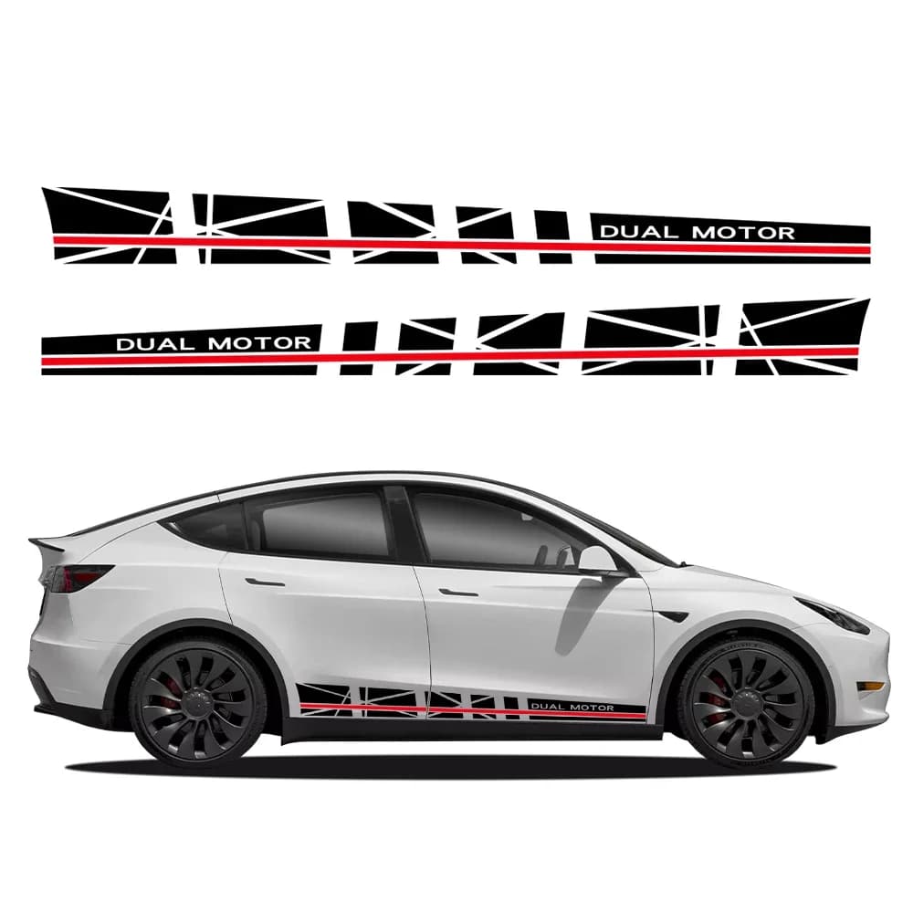 Per Tesla Model Y adesivi laterali per portiera dell'auto decalcomanie in PVC decorazione pellicola in vinile impermeabile accessori per Auto per lo Styling esterno dell'auto