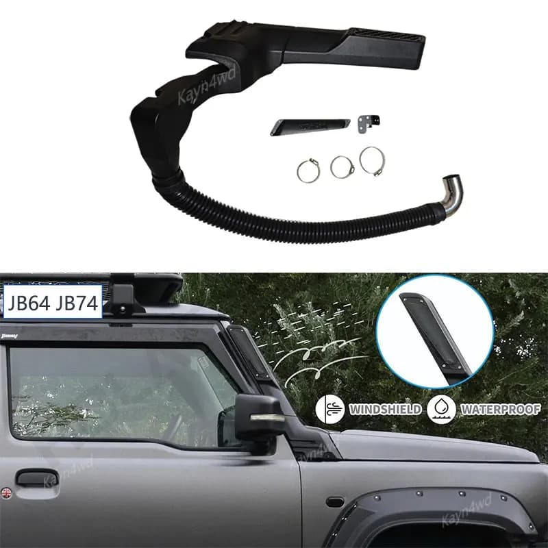 Off Road 4x4 Accessories Air Ram Suction Snorkel Kit For 2019-2024 Suzuki Jimny JB64 JB74 Wader Breathable Tube Heat Resistant