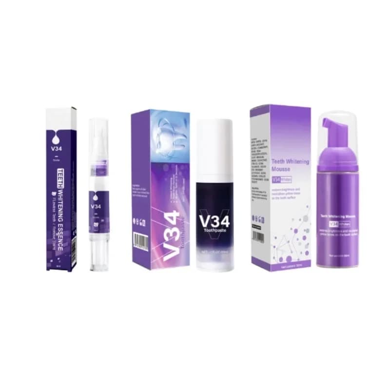 Teeth whitening toothpaste violet color correction Essence Detergent for teeth Pen Smoke stain Teeth whitening Cooling Mousse New