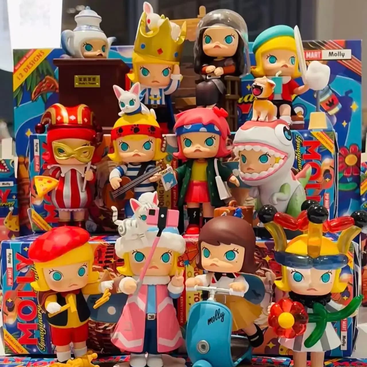 POP MART MOLLY Imaginario Errante Serie Cieco Scatola Misteriosa Indovina Borsa Giocattoli Bambola Carino Anime Figura Desktop Ornamenti Collecti