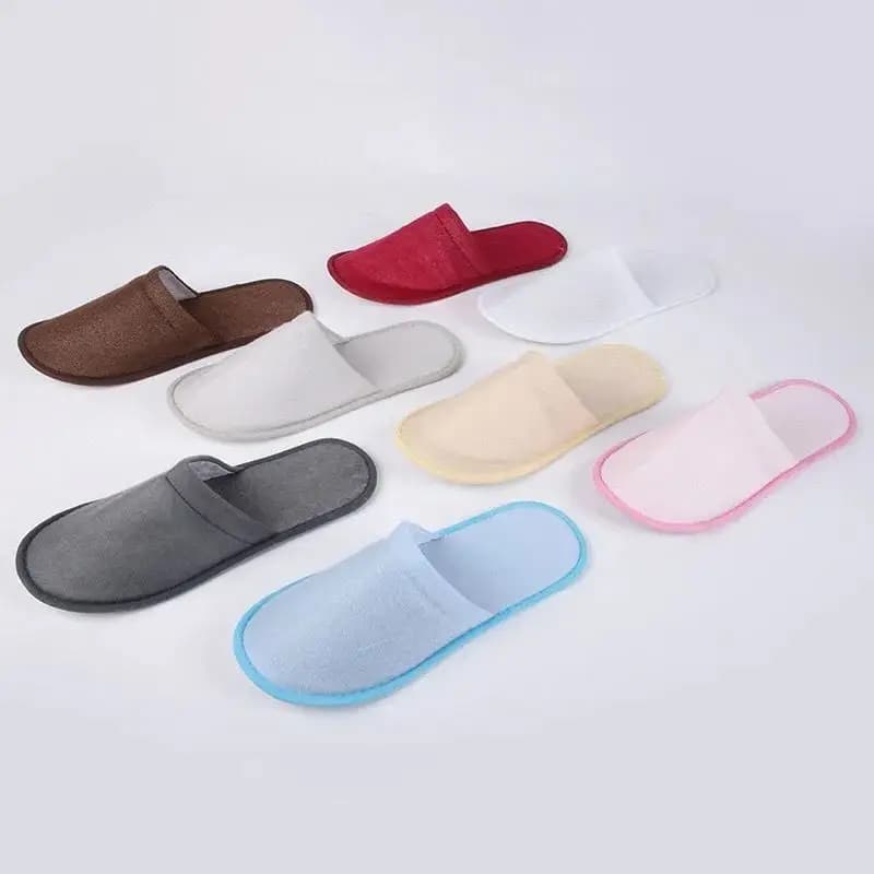 5-10 pairs of disposable slippers woman home soft plush slides unisex travel hotel families shoes non-slip shoes for family guests