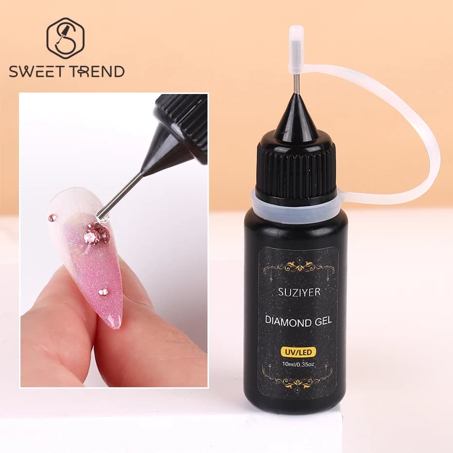 10 ml nail strass adhesive glue to attach 3D decorations DIY super strong nail art gems crystal jewelry sealing gel for edges