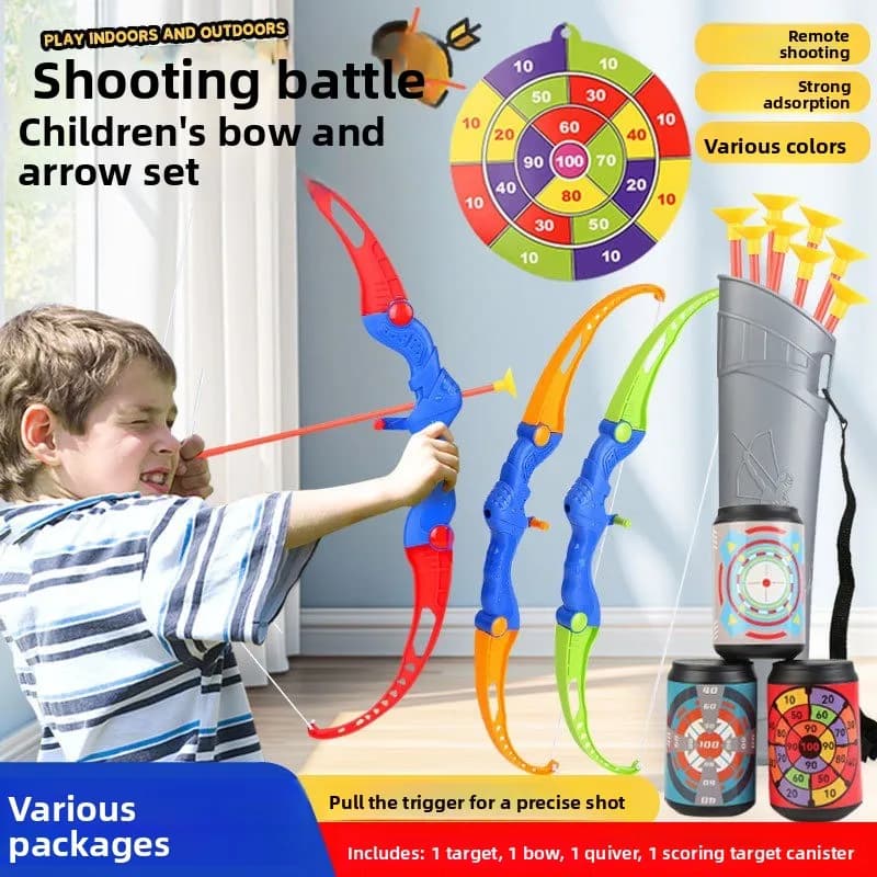 Children's Bow and Arrow Toy Set Parent-child Outdoor Sports Shooting Sucker Target Boy Archery Traditional Sports Bow and Arrow