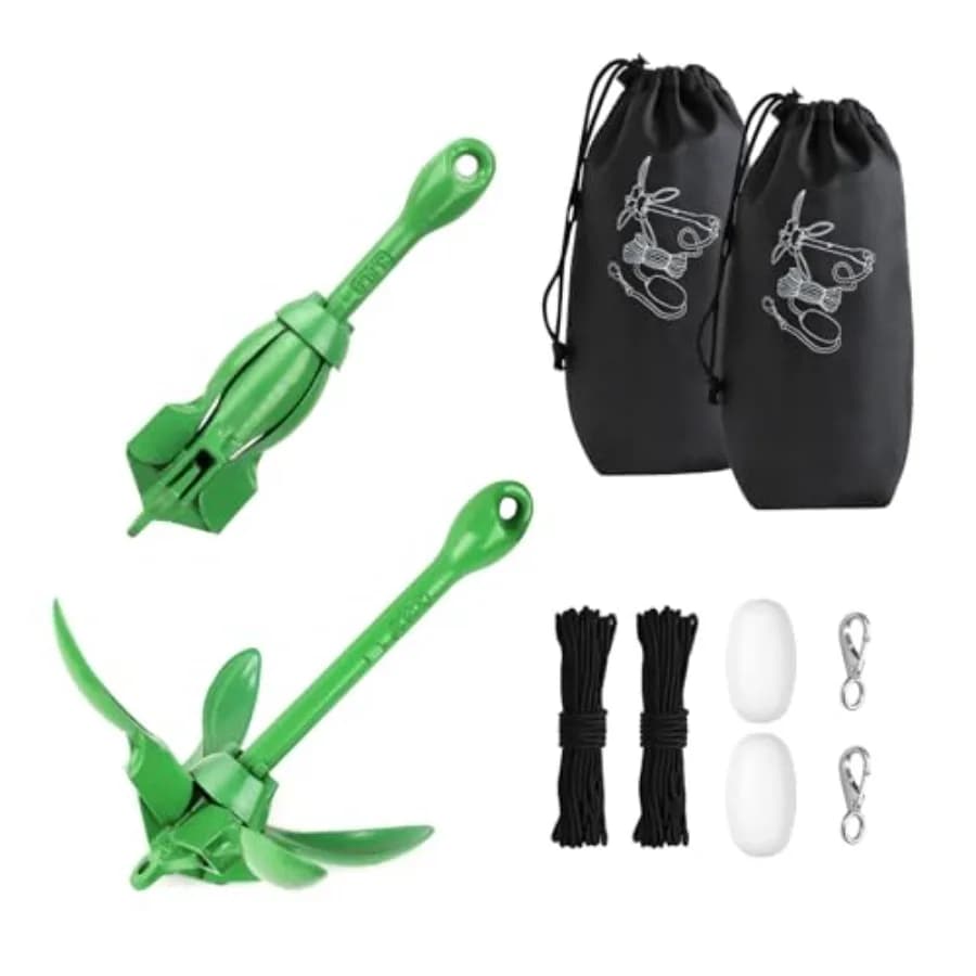 Ancora per Kayak, Kit Ancoraggio da 3,5 libbre con Corda Marina da 40 Piedi per Kayak, Canoe, SUP, Pesca e Accessori per Paddleboard