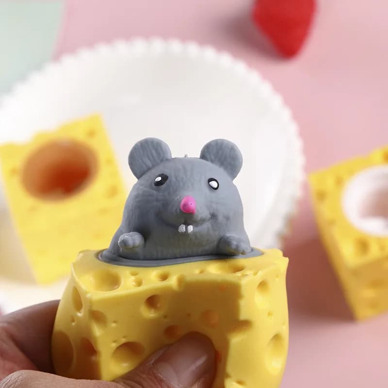 Pop Up Divertente Topo E Blocco di Formaggio Spremere Giocattolo Antistress Nascondino Figure Sollievo dallo stress Agitarsi Giocattoli per Bambini Adulti