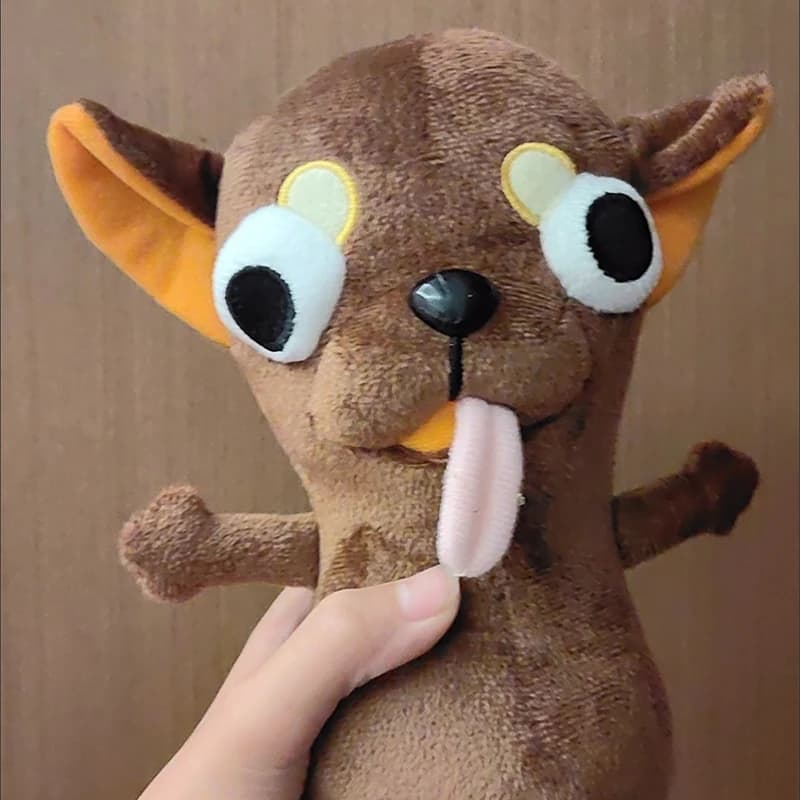 Nuovo Peluche Cucciolo di Chihuahua da 20 cm, Statuette Divertenti e Astratte, Bambole di Peluche a Forma di Cane, Regalo Creativo di Animali di Peluche Astratti