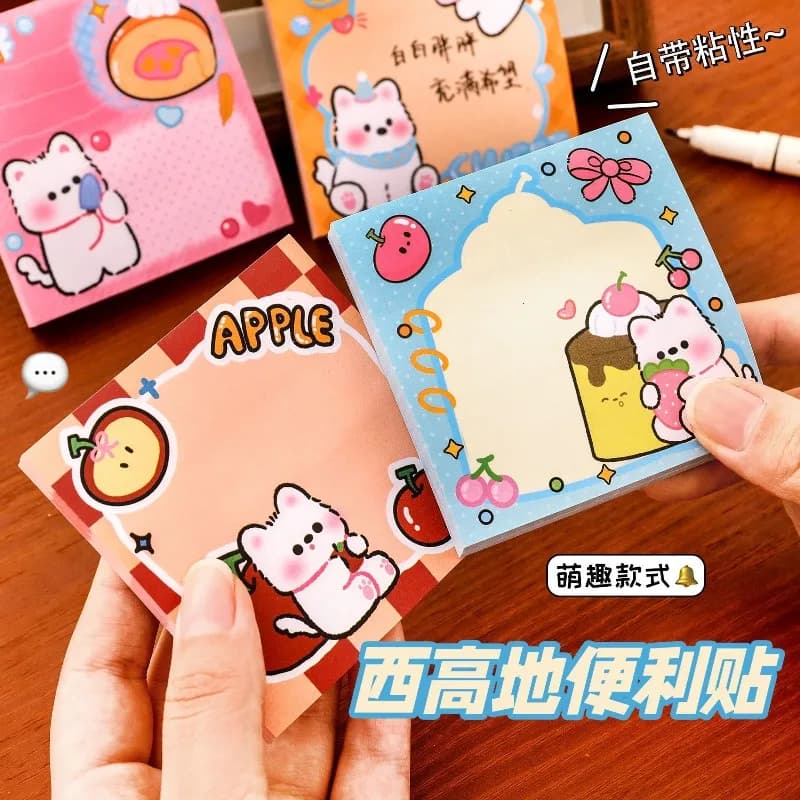 Cartoonnotes, gli studenti sono carini, lascia un messaggio, blocco note, di alto valore, strappabili, appiccicosi, forti adesivi N Schede adesive Kawaii