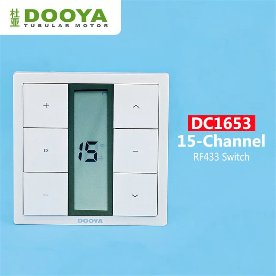 Dooya DC1653 RF433 interruttore a parete, telecomando emettitore a 15 canali per Dooya RF433 motore per tende KT320E DT52E DT360,DT KT82TN TV