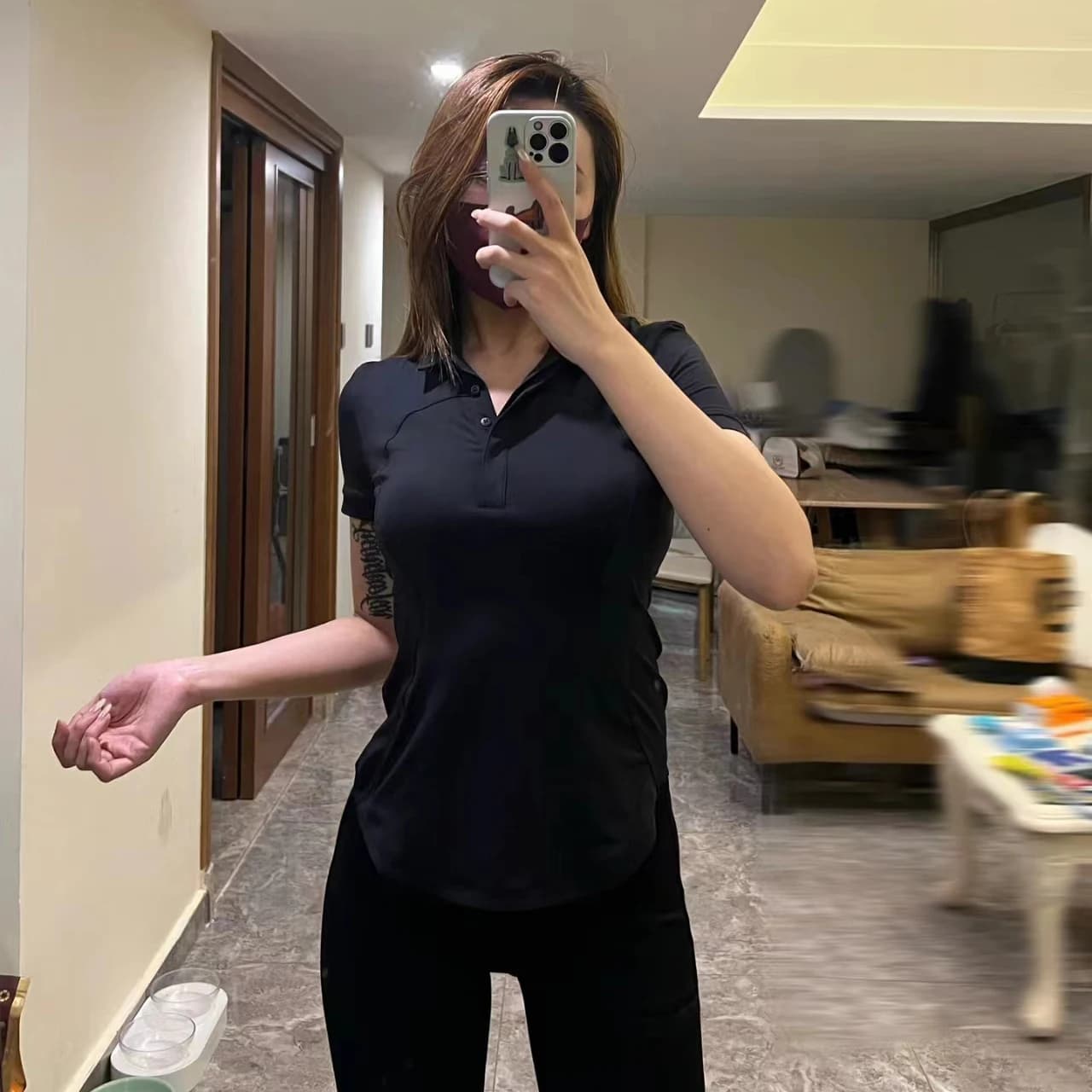 LULU FLORA POLO da donna tennis traspirante aderente ad asciugatura rapida, sportivo, T-shirt con risvolto, fitness, casual, maniche corte