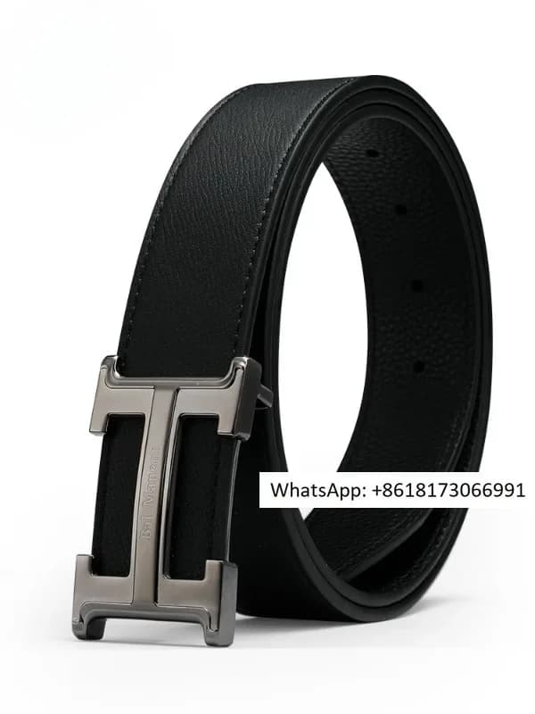 Men's belt in real high-end leather, new buckle for casual men's dress, waist belt to wear inside the pants belt