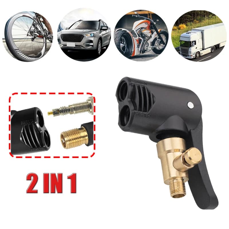 1 pz 2 In 1 valvola pneumatico per auto pompa ugello morsetto sgonfiare moto bici Air Chuck gonfiatore pompa gonfiabile adattatore filettatura connettore