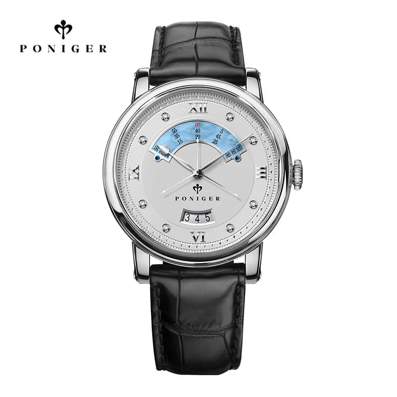 PONIGER 2025 MIYOTA 821A Movement 42mm Men's Luxury Wrist Watch Automatic Waterproof 50M Men's Watch with Leather Strap