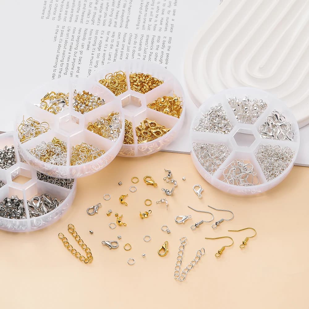 395 pz/scatola Orecchini Risultati Aragosta Chiusura Anelli di Salto Tappo Perline Del Distanziatore Catena di Estensione Kit Per Gioielli FAI DA TE Che Fanno Forniture