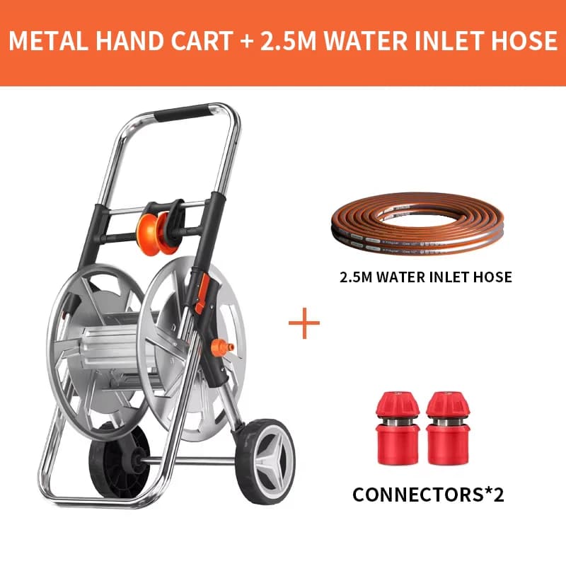 Garden Wrap Trolley with Wheels, Stainless Steel Tool Holder Retainable for External Gardening