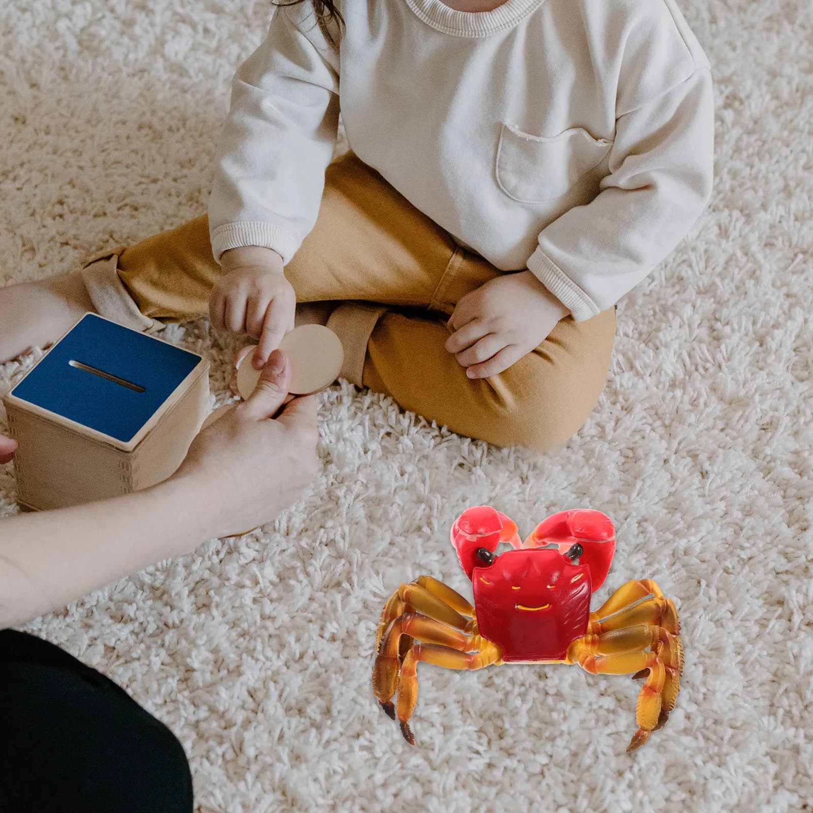 Granchio Decorativo Realistico in Plastica, Animale Marino Educativo, Accessorio Interattivo per l'Apprendimento Cognitivo, Decorazione per Acquario