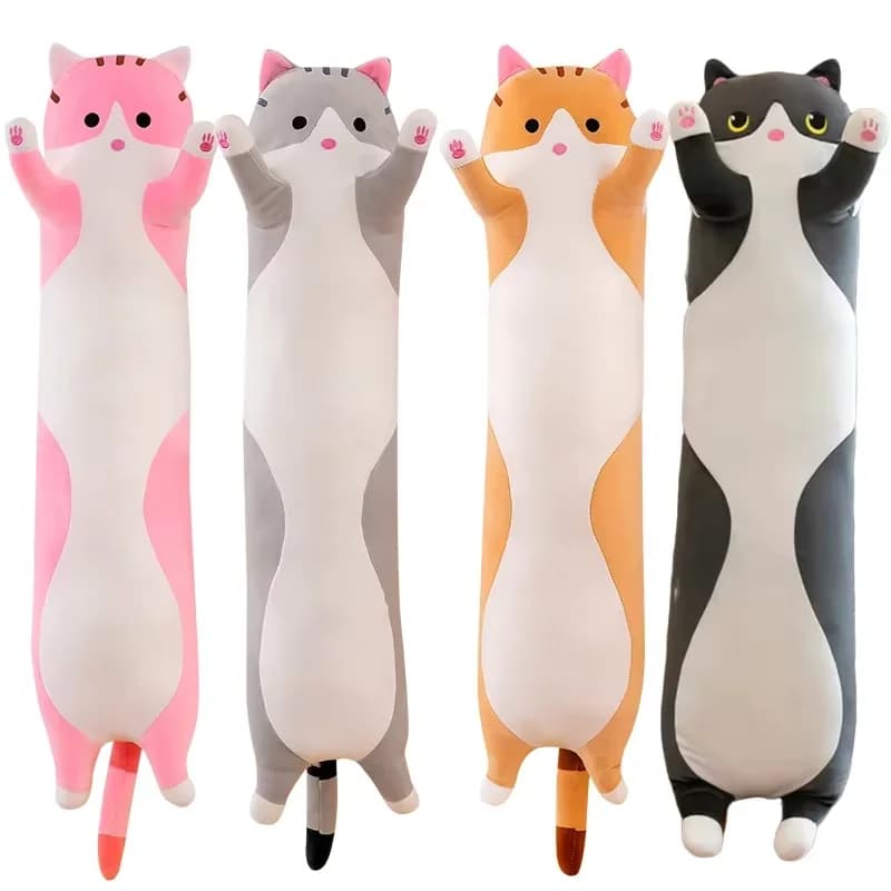 70/50 cm carino morbido lungo gatto giocattoli di peluche farcito pausa ufficio pisolino cuscino letto sonno decorazioni per la casa regalo bambola per bambini ragazza regalo di compleanno
