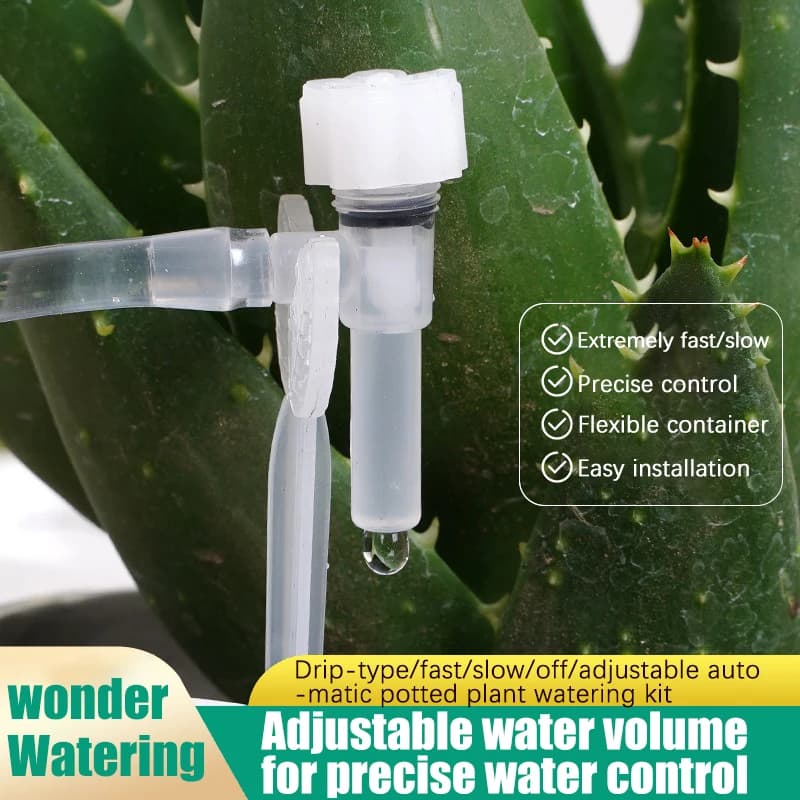 2-20M Garden Drop Irrigation Kit with Adjustable Valve, Goccia Irrigation Device for 4/7mm Pipes, Micro Sprinkler for Plants in Vase and Serra