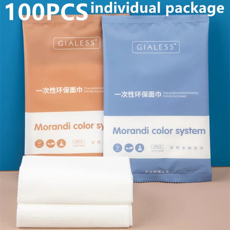 100 sacchetti di asciugamani usa e getta per il viso, panno per la pulizia del viso in fibre vegetali naturali biodegradabili, morbido cotone struccante per i viaggi