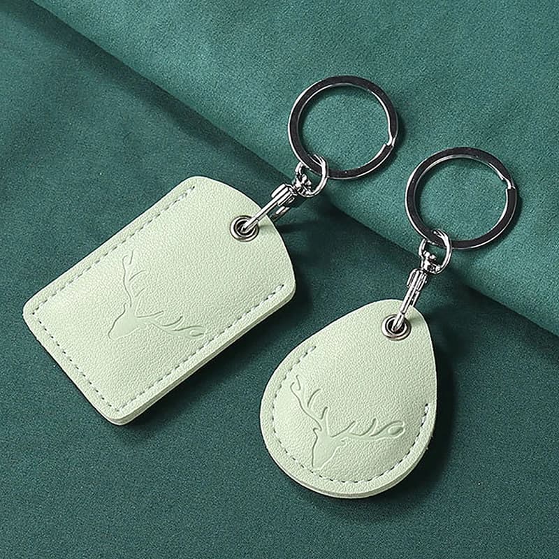 1Pc Custodia per carte di accesso Porta carte in pelle Portachiavi Portachiavi Serratura per porta Tag di accesso Custodia per carte d'identità Portachiavi Borsa per carte di accesso