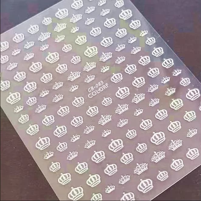 Newest Black Gold Crown Design 3D Self Adhesive Back Glue Decal Slider DIY Decoration Tools Nail Stickers CB 083