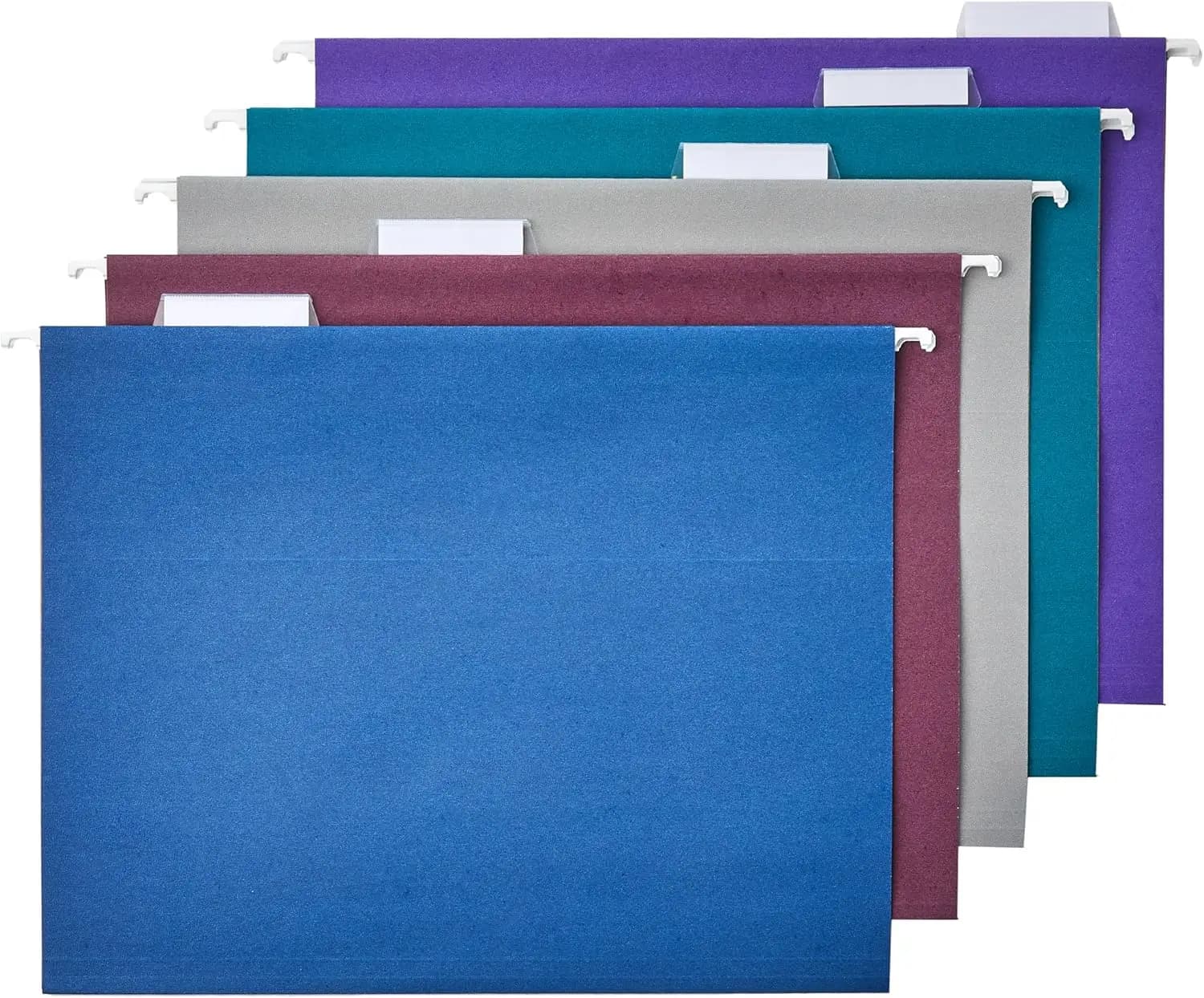 Cartelle Portadocumenti con Linguette Regolabili, Formato Letter, Colori Assortiti Tonalità Gioiello, Confezione da 25 per Organizzazione Documenti
