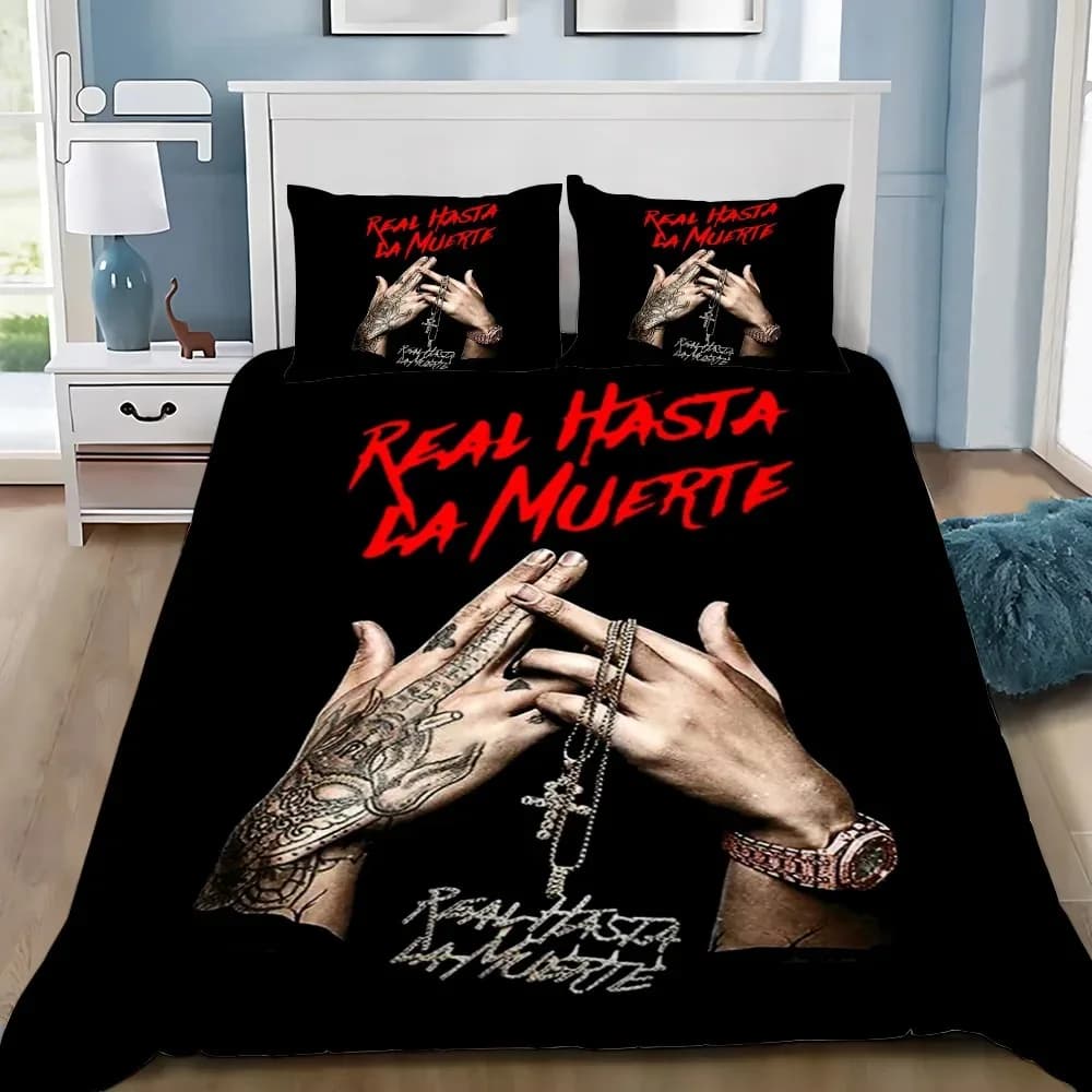 Duvet Cover Anuel AA 3D Exquisite Hasta La Muerte Digital Printing Bedding Set Comforter Bed Youth Home Decor Kids Boys Gift