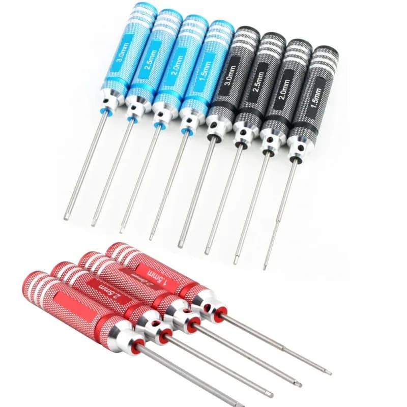 Strumenti RC 4 pezzi Set di cacciaviti esagonali placcatura in titanio temprato 1.5 2.0 2.5 3.0mm cacciavite per giocattoli in elicottero