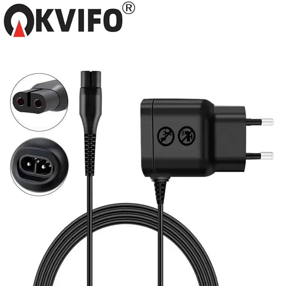 KVIFO Adattatore per caricabatterie con cavo di alimentazione con spina europea 4.3V A00390 per rasoio Philips Norelco OneBlade QP2520 QP2521 QP2523 QP2510 QP2511
