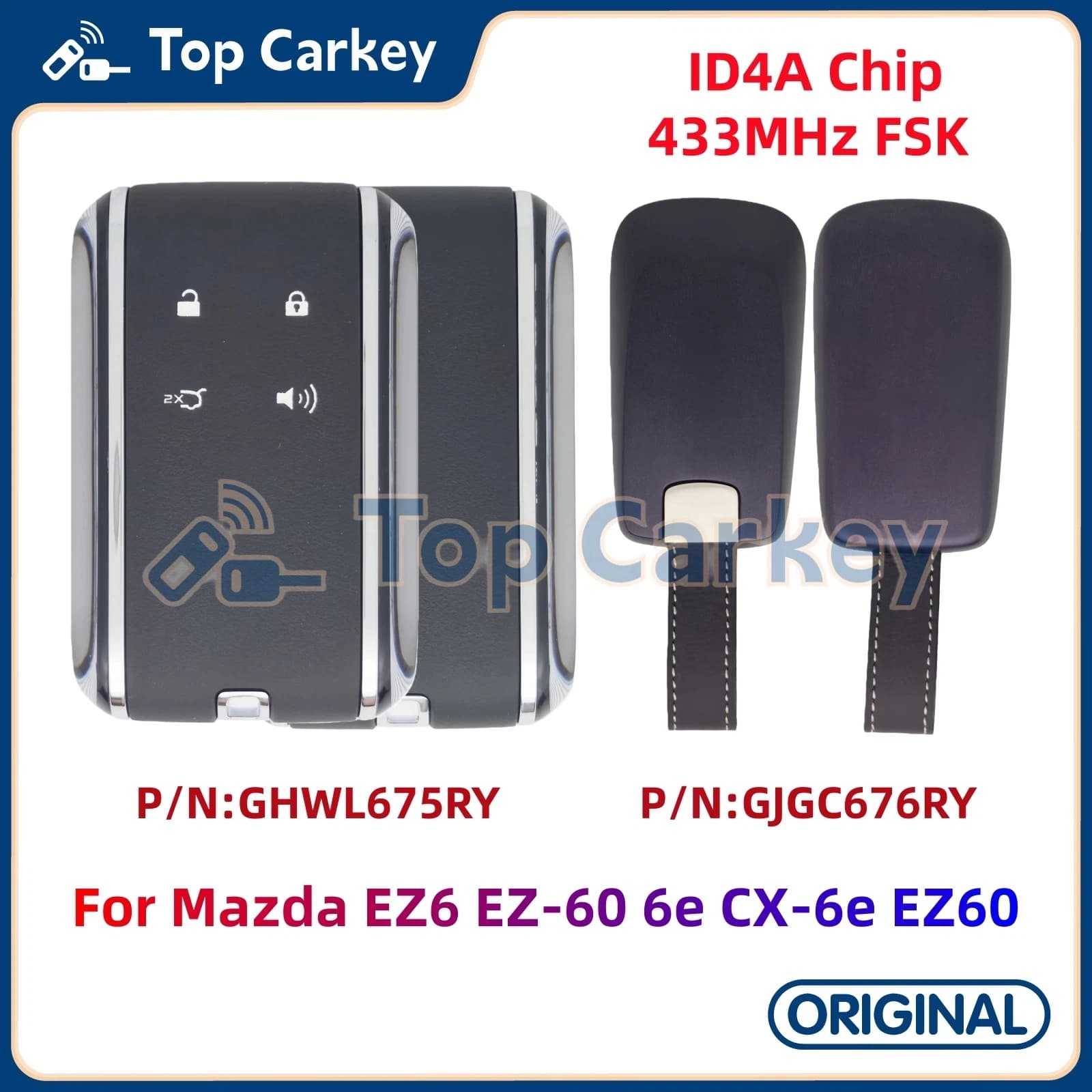 TopCarkey Originale OEM GHWL675RY Chiave A Distanza Intelligente ID4A Chip 433 MHz NFC Chiave Della Carta per Mazda EZ6 EZ-60 6e CX-6e EZ60