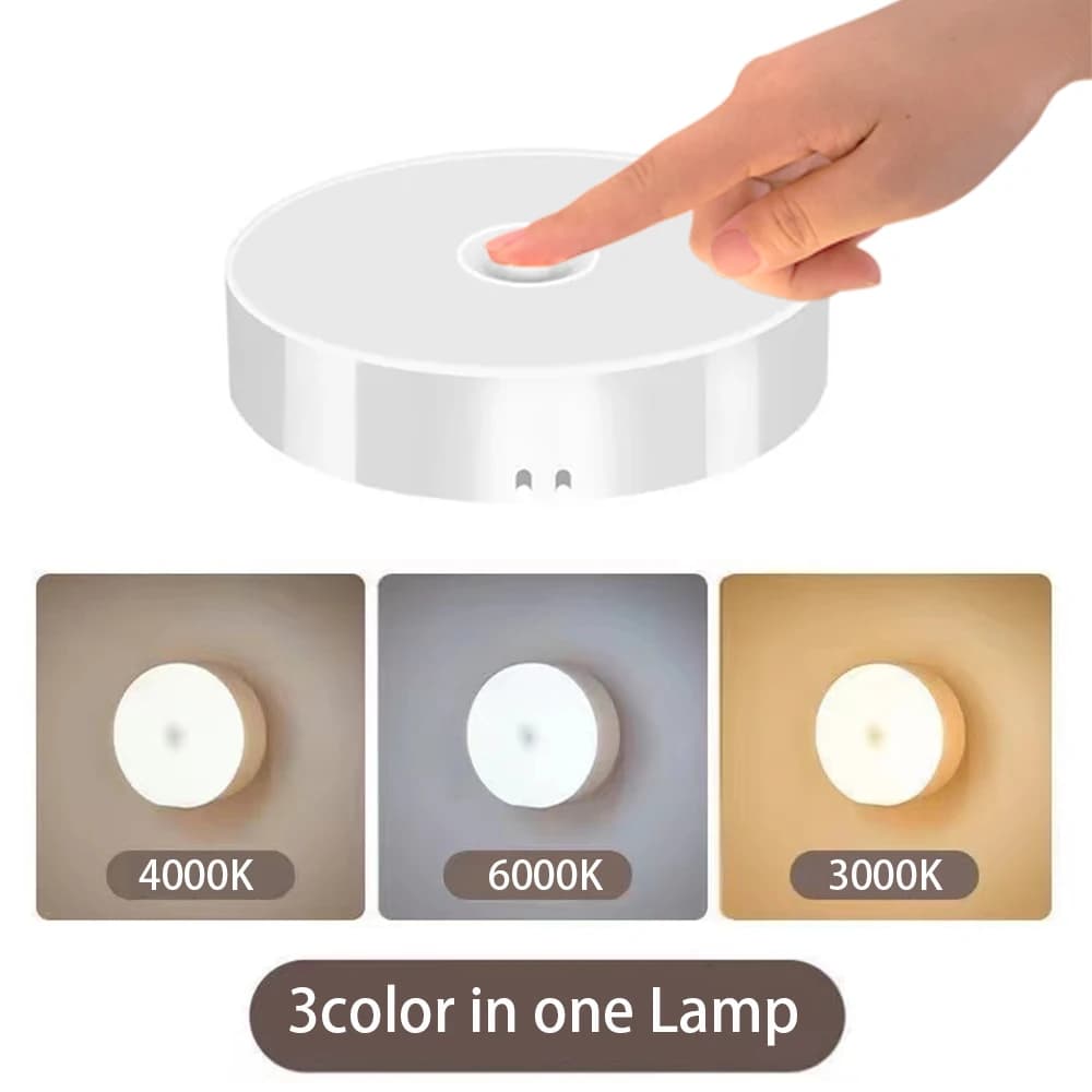 Luce notturna USB ricaricabile luci notturne interruttore a pulsante per armadio da cucina armadio lampada scala luci per armadio a LED senza fili
