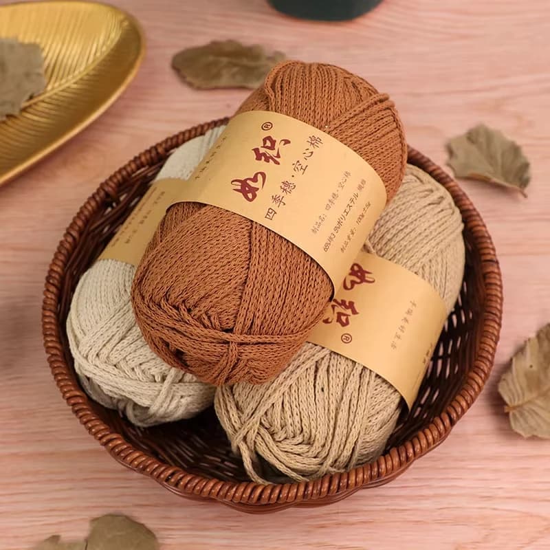 85 M/roll 100g Crochet Knitting Yarn 65% Cotton Crochet Wire Corda Macramè Hand-made wool line Yarn for crochet bag for knitwear