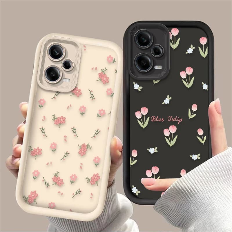 Cover for Phone with Floral Pattern Retro to Tulip for Xiaomi Redmi Note 13 14 14S 12 11 Pro Plus 5G 12S 11S 10S 10 9 Redmi 14C 13C 12C 12 4G