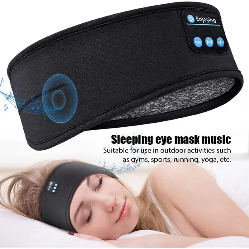 Sports Bluetooth Headphones with Elastic Headband to Sleep, Eye Mask with Music, Wireless Headphones