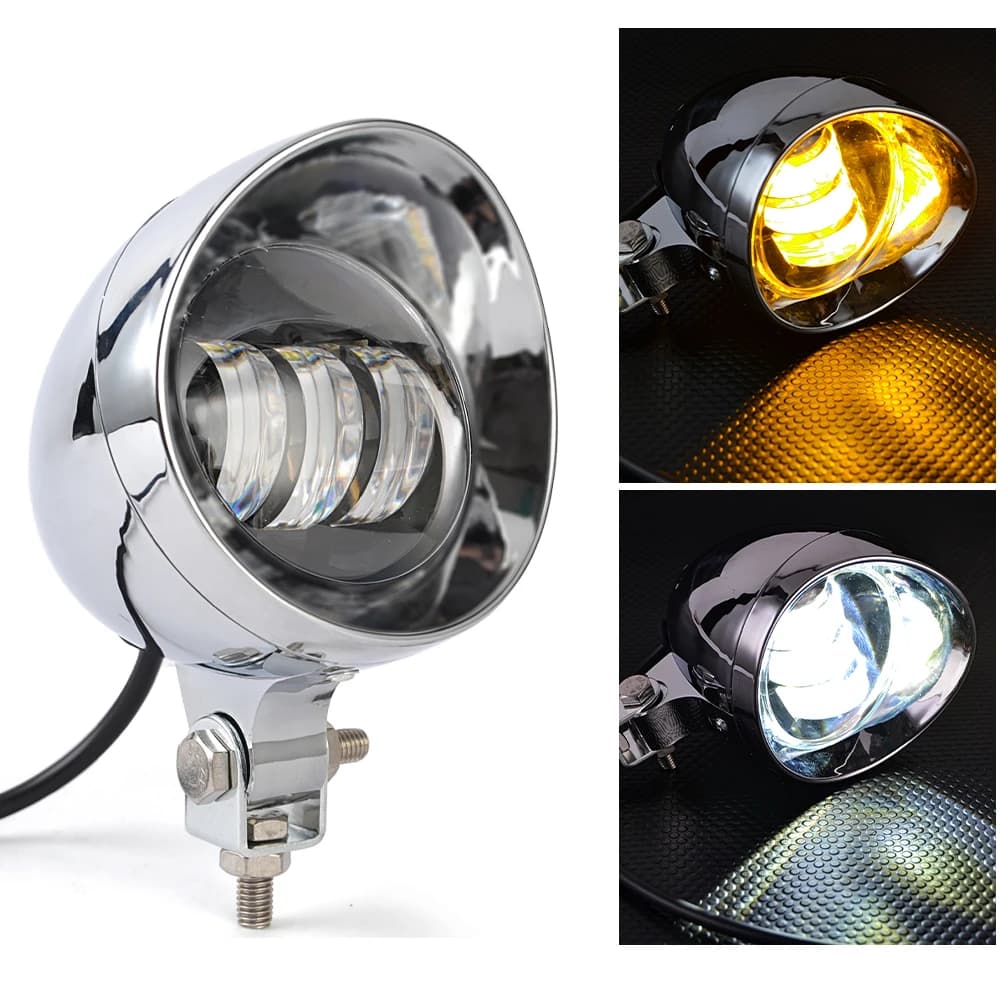 Motorcycle LED Fendinebbia Headlight DC12V Lamp For Harley Bobber Chopper Cruiser Touring Custom Racer