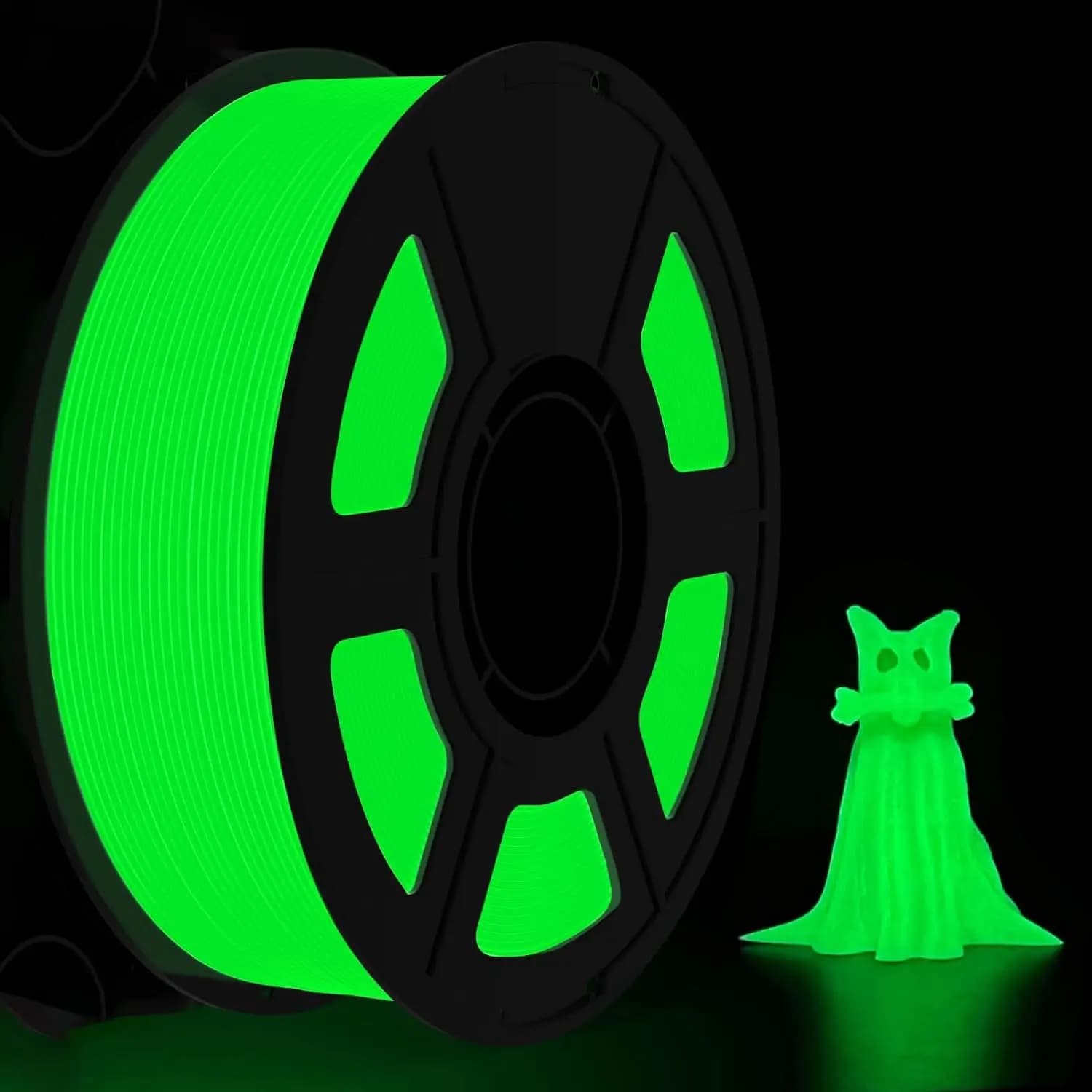 Filamento Luminoso Multicolore, Verde, Viola, Blu, Giallo, Bianco, Arcobaleno, 250g, Filamento PLA 1,75 mm, Set di Filamenti per Stampante 3D