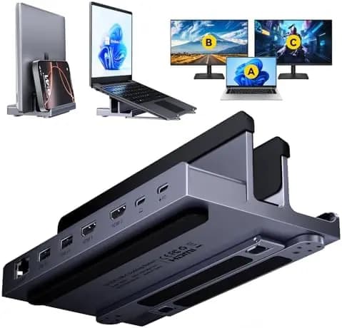 Docking Station Ultra-Potente per Doppio Monitor con 4K e USB C per Laptop Docking Station per Monitor 4K con USB C, HDMI