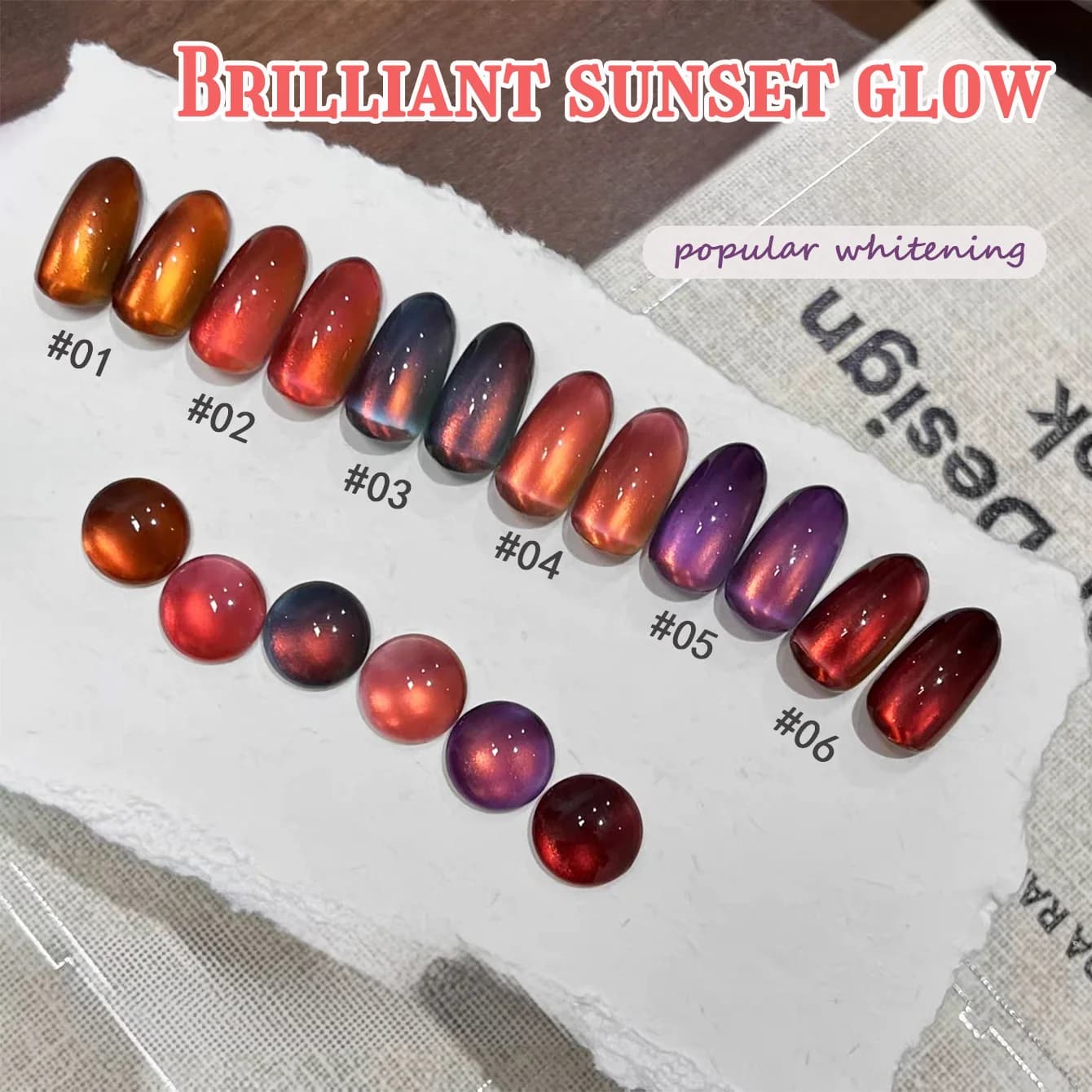 1 pz PSK Nuovo Smalto Semipermanente Effetto Occhio di Gatto Twilight Popolare Invernale, Rosso Vino Fumé con Perle di Vetro Dorate per Nail Art