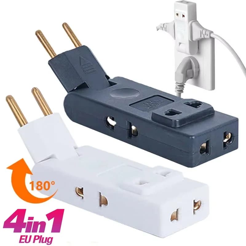 Convertitore presa EU 4 in 1 180 ° Presa girevole Adattatore da spina UE a spina americana per adattatore di alimentazione presa a muro di ricarica per telefono cellulare