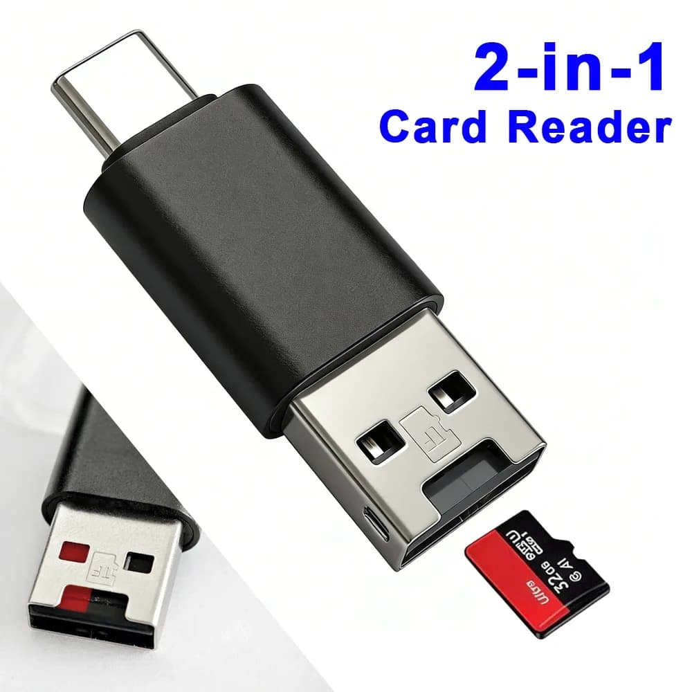 Adattatore Lettore di Schede di Memoria USB 2.0 ad Alta Velocità per PC/Laptop/Smartphone/Registratore di Guida