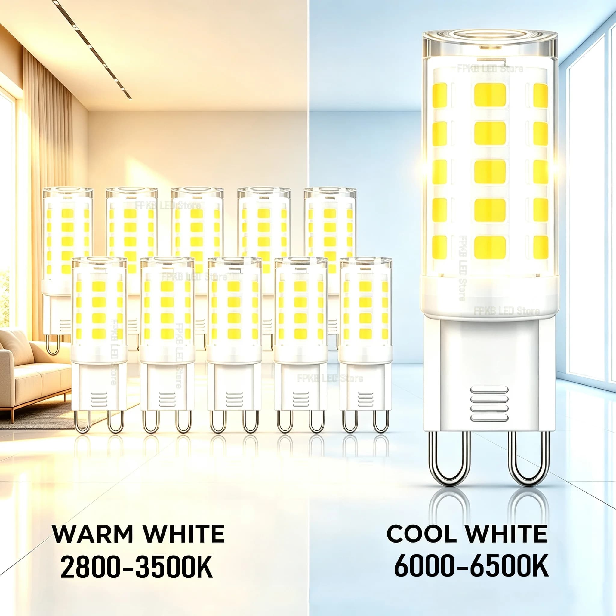 10 pieces G9 LED lighter AC220V 230V 240V 7W ceramic SMD 2835 LED light bulb warm white/cold spotlight replace halogen LED lighting